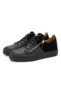Кожаные кеды на шнуровке Giuseppe Zanotti Design