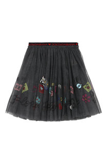 Многослойная юбка с аппликациями Dolce & Gabbana