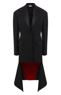 Удлиненный жакет из смеси шерсти и шелка Alexander McQueen