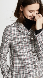 Giambattista Valli Plaid Long Wool Coat
