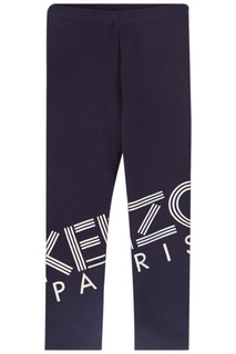 Синие брюки с контрастным логотипом Kenzo