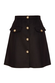Черная мини-юбка с карманами Miu Miu