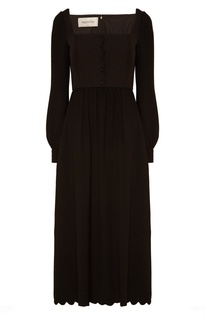 Черное платье миди Valentino