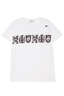 Белая футболка с логотипом Miu Miu