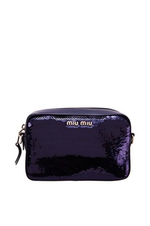 Синяя сумочка с пайетками Miu Miu