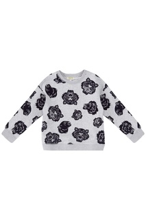 Серый свитшот с аппликациями Kenzo