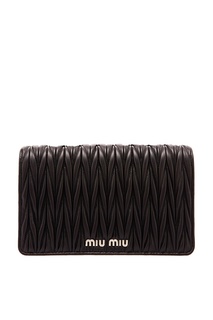 Черная сумочка с плетеным узором Miu Miu