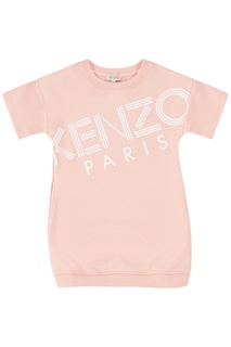 Розовое платье с логотипом Kenzo