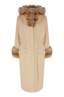 Бежевая парка на кулиске с отделкой Dreamfur