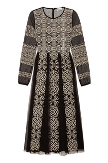 Черное платье с принтом RED Valentino