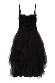 Черное платье миди с отделкой RED Valentino