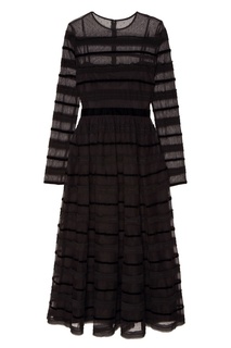 Черное платье с прозрачным верхом RED Valentino