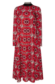 Красное платье с принтом RED Valentino