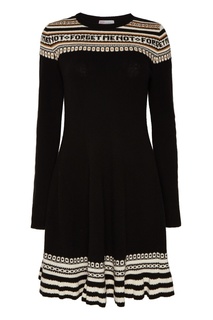 Контрастное шерстяное платье RED Valentino