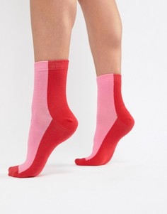 Розово-красные носки колор блок ASOS DESIGN - Мульти