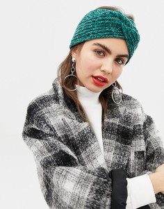 Трикотажная повязка на голову из шенили b.Young - Зеленый