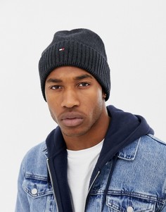 Черная шапка-бини из хлопка и кашемира Tommy Hilfiger - Черный