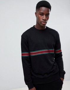Черный свитшот с отделкой лентой New Look - Черный