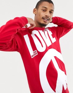 Свитер с принтом символа мира Love Moschino - Красный