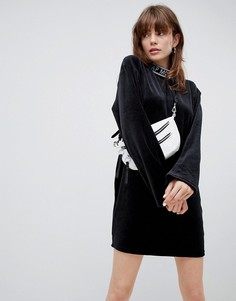 Велюровое платье мини из органического хлопка Cheap Monday - Черный