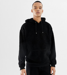 Oversize-худи из искусственного меха черного цвета ASOS DESIGN tall - Черный