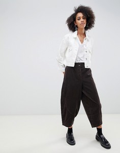 Вельветовые брюки с широкими штанинами ASOS DESIGN - Коричневый