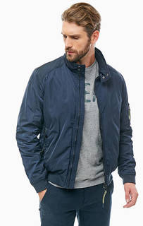 Синяя куртка бомбер с высоким воротом Lerros