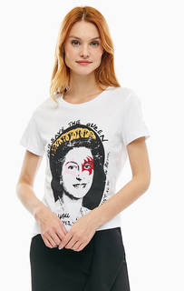 Хлопковая футболка с контрастным принтом Silvian Heach