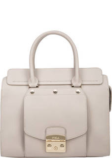 Сумка из гладкой кожи молочного цвета Metropolis Magia Furla