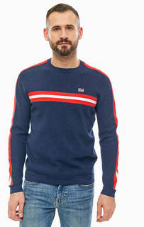 Хлопковый джемпер синего цвета с круглым вырезом Levis®