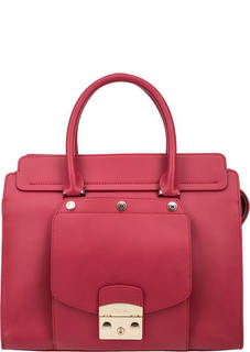 Сумка из гладкой кожи красного цвета Metropolis Magia Furla