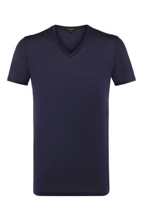 Шелковая футболка с V-образным вырезом Ermenegildo Zegna