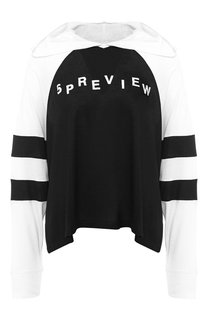 Пуловер с капюшоном и логотипом бренда 5PREVIEW