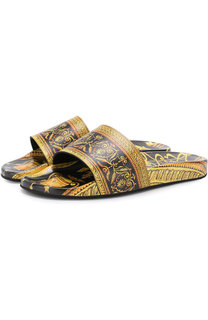 Резиновые шлепанцы с принтом Cornici Versace