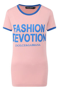 Хлопковая футболка с надписями Dolce & Gabbana