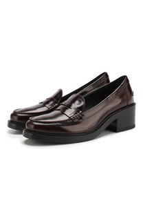 Кожаные пенни-лоферы на устойчивом каблуке Tod’s Tods