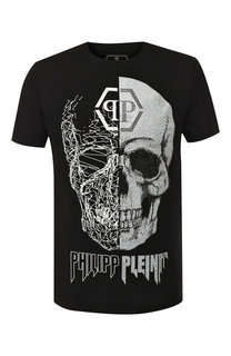 Хлопковая футболка с декоративной отделкой Philipp Plein