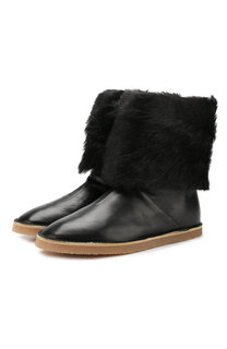 Кожаные сапоги с отделкой из овчины Stuart Weitzman