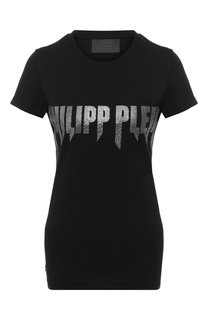 Хлопковая футболка с декоративной отделкой Philipp Plein