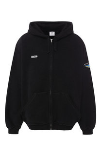 Хлопковая толстовка на молнии с нашивками Vetements