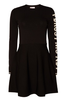 Черное платье с принтом RED Valentino
