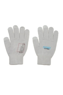 Серые перчатки с принтом C2 H4