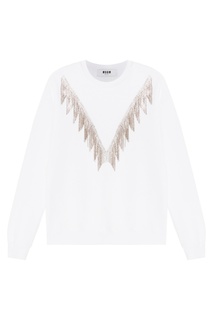 Белый свитшот с отделкой Msgm