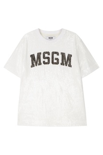 Белая блузка с логотипом Msgm