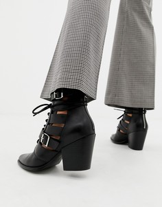 Черные походные ботинки из кожи Steve Madden Palermo - Черный