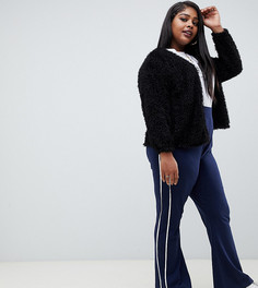 Свободные расклешенные брюки с отделкой ASOS DESIGN Curve - Темно-синий