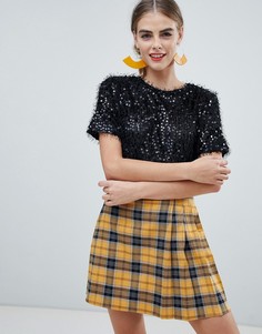 Черная футболка с пайетками New Look - Черный