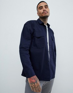 Темно-синяя рубашка навыпуск ASOS DESIGN - Темно-синий