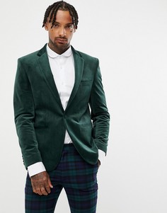 Зеленый бархатный блейзер Moss London - Зеленый