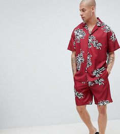 Шелковистая пижама с цветочным принтом ASOS DESIGN - Красный